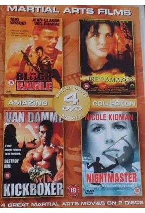 Black Eagle + Fire On The Amazon + Kickboxer + Nightmaster - 4 DVD Movie - Film DVD