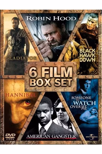 Gladiator, Robin Hood, Hanibal, American Gangster, Black Hawk Down, Someone To Watch Over Me - 6 DVD Boxset - Film DVD