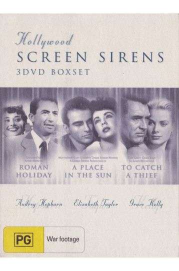 Hollywood Screen Sirens - Roman Holiday (1953) + A Place In The Sun (1951) + To Catch A Thief (1955) - 3 DVD Boxset - Film DVD