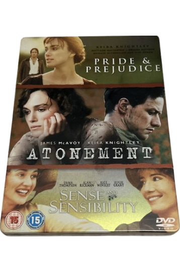 Pride & Prejudice + Atonement + Sense And Sensibility - 3 Movie DVD Boxset - Steelbook - Film DVD