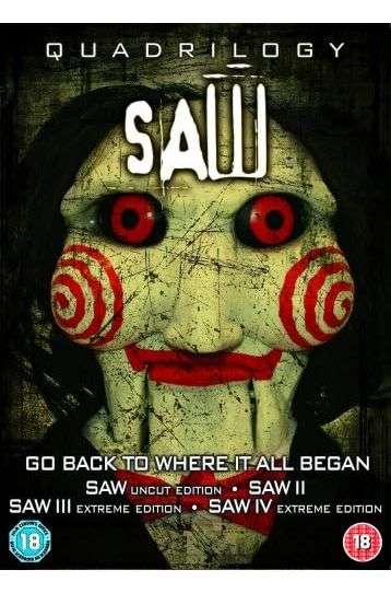Saw Quadrilogy Mask Edition - Saw (2004) Uncut + Saw II (2005) + Saw III (2006) Extreme Edition + Saw IV (2007) Extreme Edition - 4 Movies Boxset - Film DVD