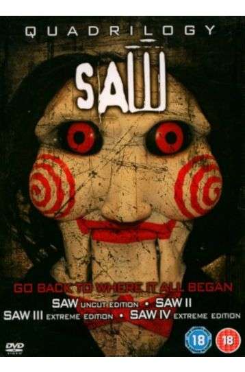 Saw Quadrilogy - Saw Uncut + Saw II + Saw III Extreme Edition + Saw IV Extreme Edition - Film DVD