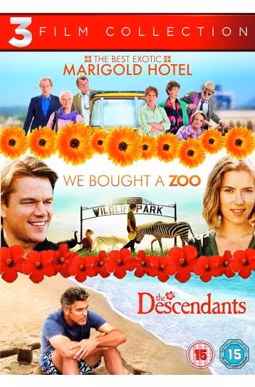 The Best Exotic Marigold Hotel + We Bought A Zoo + The Descendants - 3 DVD Movie Boxset - Film DVD