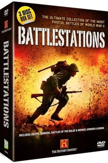 Battlestations (2001) - Dieppe + Dunkirk + Battle Of The Bulge + Battle Of Midway + Arnhem + Burma - 3 DVD Boxset - Film DVD