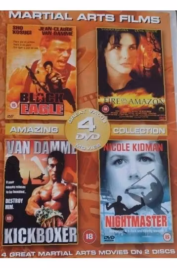 Black Eagle + Fire On The Amazon + Kickboxer + Nightmaster - 4 DVD Movie - Film DVD