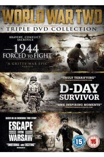 1944 - Forced To Fight + D-Day - Survivor + Escape From Warsaw - World War Two Triple DVD Collection Boxset - Film DVD