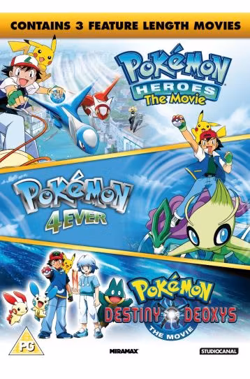 Pokemon - Triple Movie Collection - Pokemon Heroes - The Movie + 4Ever + Destiny Deoxys - 3 DVD Boxset - Film DVD
