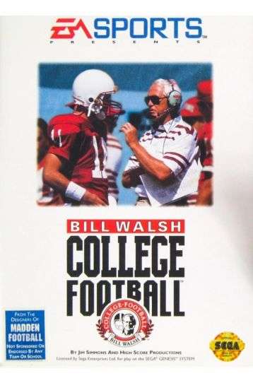 College Football Bill Walsh - Box - Joc Sega Mega Drive